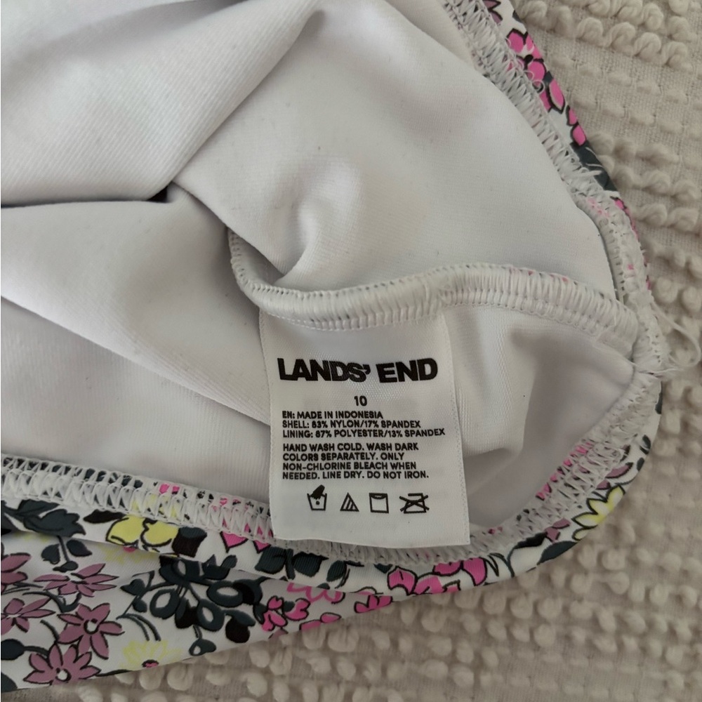 Lands' End Floral Swim Skirt And Top Set - Picture 2 of 3